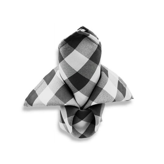 Balsa Circle 100 Pieces 15" x 15" Black White Gingham Checkered Polyester Napkins
