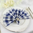 thumbnail image 1 of Balsa Circle 100 Pieces 15" x 15" Navy Blue White Gingham Checkered Polyester Napkins, 1 of 8