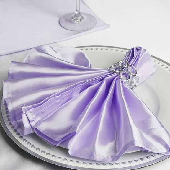 BalsaCircle 100 Pieces 20" Lavender Satin Dinner Napkins Wedding Party