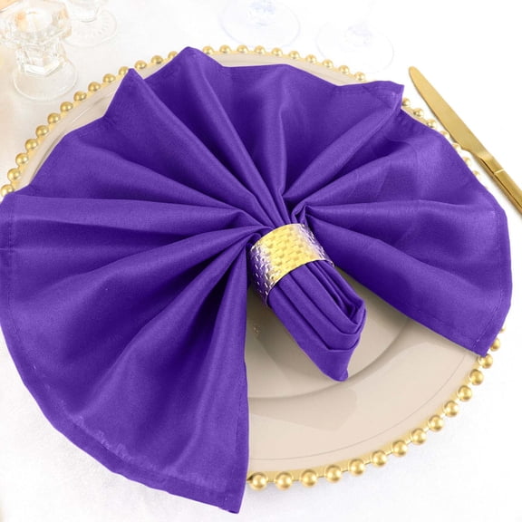 Balsa Circle 100 Pieces 20" Purple Premium Polyester Napkins Wedding Kitchen