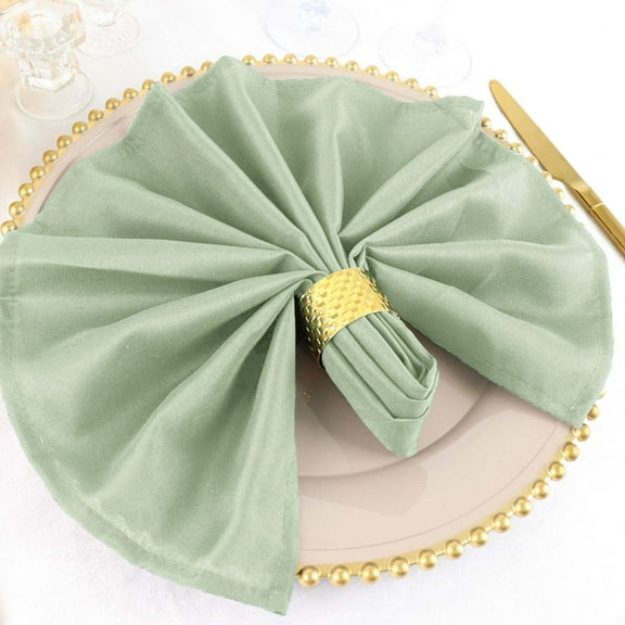 BalsaCircle 100 Pieces 20" Sage Green Polyester Napkins Wedding Kitchen