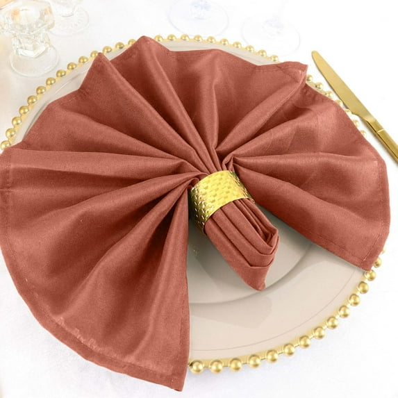 Balsa Circle 100 Pieces 20" Terracotta Polyester Napkins Wedding Kitchen