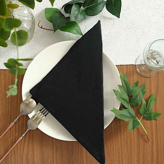 Balsa Circle 100 Pieces 20" x 20" Black Premium Velvet Napkins Home