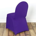 thumbnail image 1 of BalsaCircle 100 Purple Spandex Stretchable Banquet Solid Chair Covers Slipcovers, 1 of 5