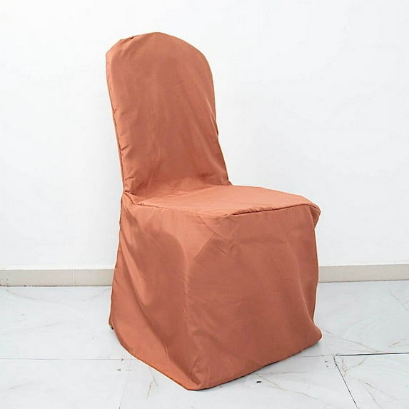 BalsaCircle 100 Terracotta Solid Polyester Banquet Chair Covers Slipcovers Party Linens