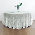 thumbnail image 1 of BalsaCircle 108" Ivory Premium Lace Round Tablecloth Table Linens Reception Dining, 1 of 6