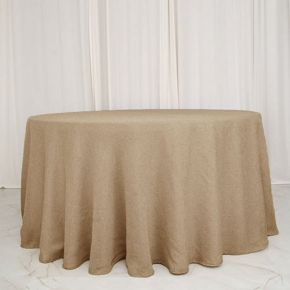 BalsaCircle 108" Natural Round Faux Burlap Tablecloth Reception Catering Decorations
