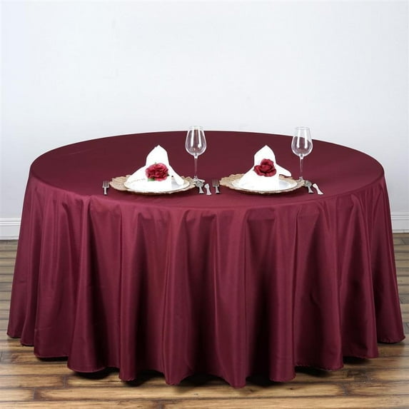 BalsaCircle 108" Round Polyester Tablecloth Wedding Table Linens Burgundy
