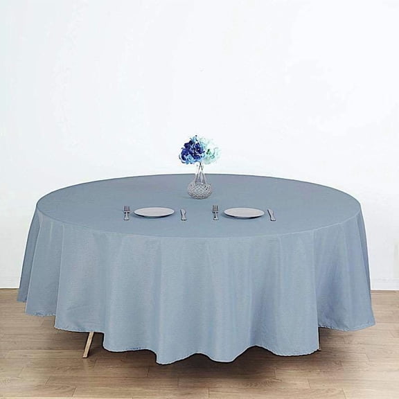 BalsaCircle 108" Round Polyester Tablecloth Wedding Table Linens Dusty Blue