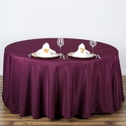 BalsaCircle 108" Round Polyester Tablecloth Wedding Table Linens - Eggplant Purple
