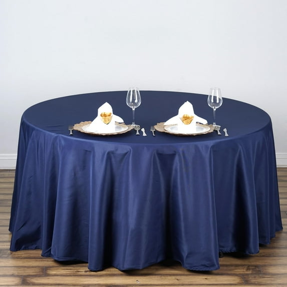 BalsaCircle 108" Round Polyester Tablecloth Wedding Table Linens Navy Blue