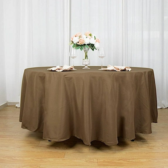 BalsaCircle 108" Round Polyester Tablecloth Wedding Table Linens Taupe