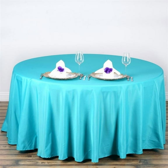 BalsaCircle 108" Round Polyester Tablecloth Wedding Table Linens Turquoise