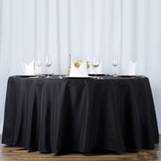 BalsaCircle 108 Round Premium Polyester Tablecloth Wedding Table Linens Black