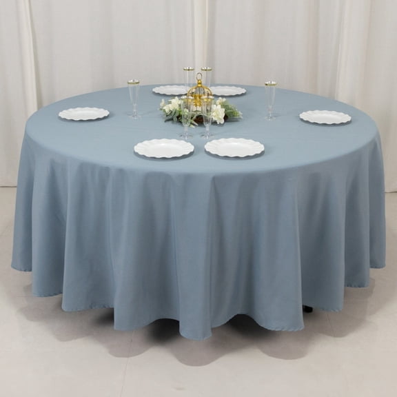 BalsaCircle 108" Round Premium Polyester Tablecloth Wedding Table Linens Dusty Blue