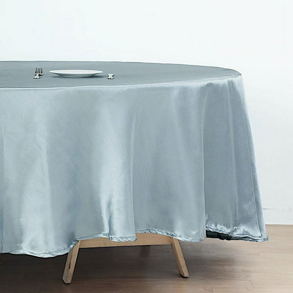 BalsaCircle 108" Round Satin Tablecloth Dusty Blue Round Table Linen