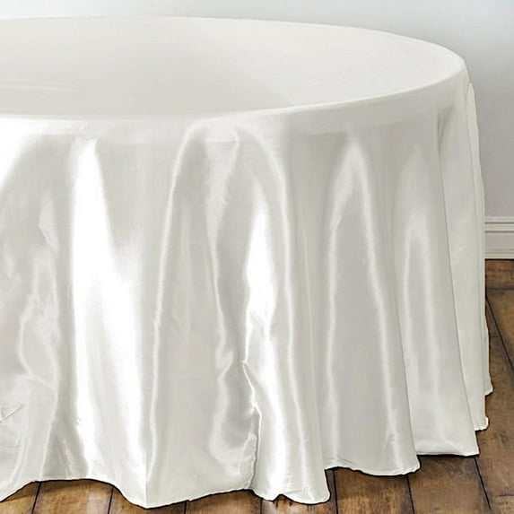 BalsaCircle 108" Round Satin Tablecloth Ivory Round Table Linen