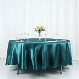 BalsaCircle 108" Round Satin Tablecloth Peacock Teal Round Table Linen ...
