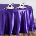 thumbnail image 1 of BalsaCircle 108" Round Satin Tablecloth Purple Round Table Linen, 1 of 5