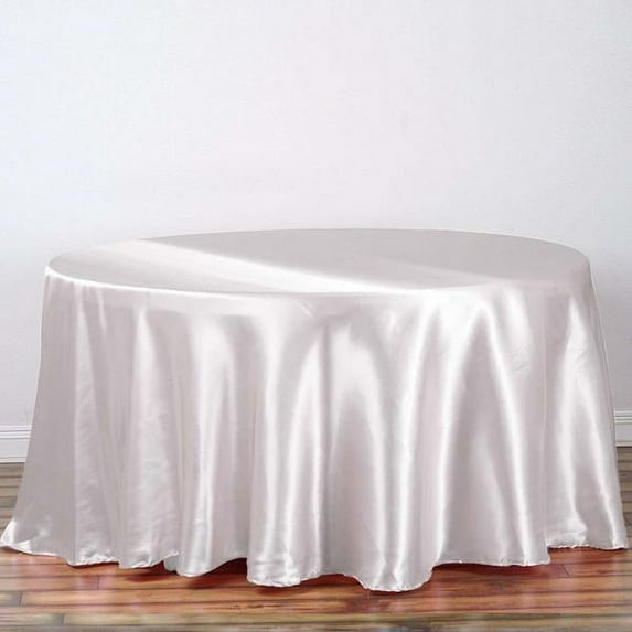 BalsaCircle 108" Round Satin Tablecloth White Round Table Linen