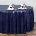 thumbnail image 1 of BalsaCircle 108" Sequin Round Tablecloth Navy Blue, 1 of 3