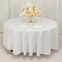 Balsa Circle 108" White Round Lamour Satin Tablecloth Table Covers Catering Dining Table Linens Reception