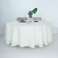 thumbnail image 1 of BalsaCircle 108" White Round Premium Polyester Faux Burlap Tablecloth Reception Dining, 1 of 7