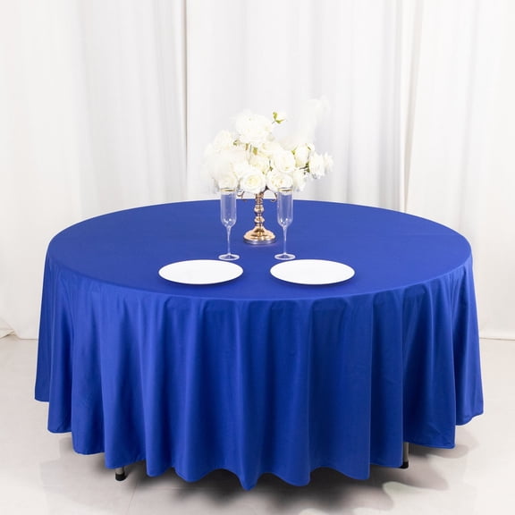 Balsa Circle 108 in Royal Blue Premium Scuba Polyester Round Tablecloth Party Linens Events Reception Decorations Supplies