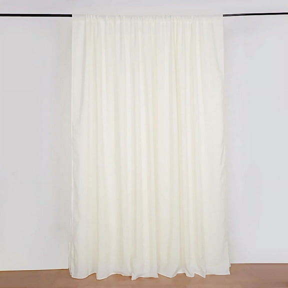 Balsa Circle 10x10 feet Ivory Dual Layer Polyester Sheer Chiffon Backdrop Curtain Rod Pockets Party Decorations