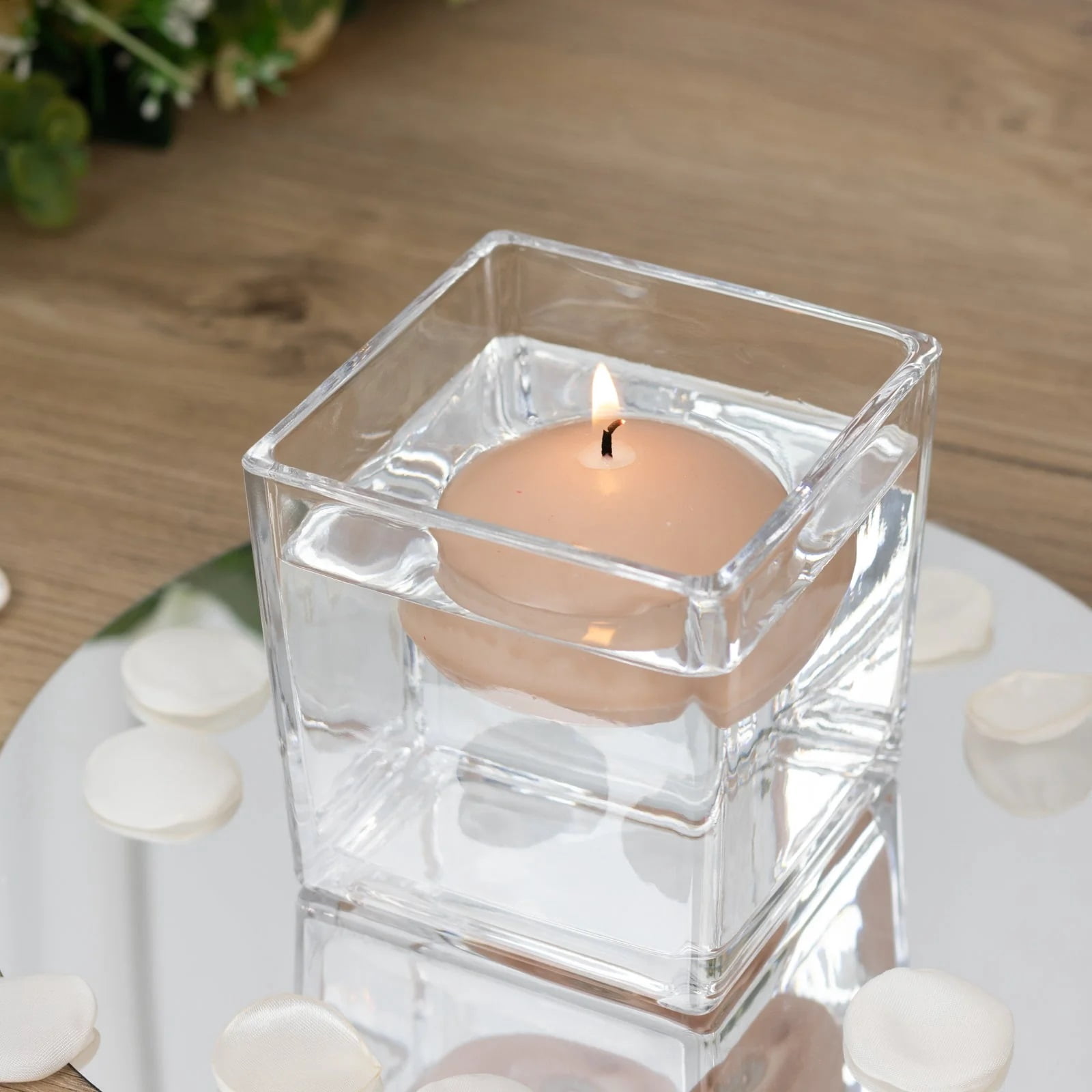 Balsa Circle 12 Beige 3 in Round Unscented Floating Candles Dripless Wax Discs Party Wedding Table Centerpieces Event Decorations Supplies