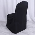 thumbnail image 1 of BalsaCircle 12 Black Solid Polyester Banquet Chair Covers Slipcovers Party Linens, 1 of 6