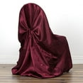 thumbnail image 1 of Balsa Circle 12 Burgundy Universal Solid Satin Chair Covers Slipcovers Wedding Decorations, 1 of 8