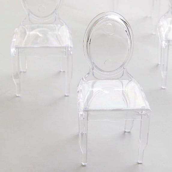 BalsaCircle 12 Clear Mini Chair 4" Party Favor Candy Gift Holders