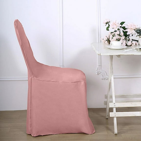 BalsaCircle 12 Dusty Rose Solid Polyester Banquet Chair Covers Slipcovers Party Linens