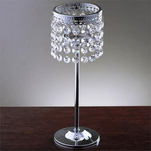 BalsaCircle 12" Faux Crystal Candle Holder Wedding Centerpiece Silver