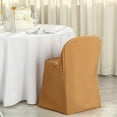 thumbnail image 1 of BalsaCircle 12 Gold Solid Polyester Folding Chair Covers Slipcovers Linens Wedding Party, 1 of 8