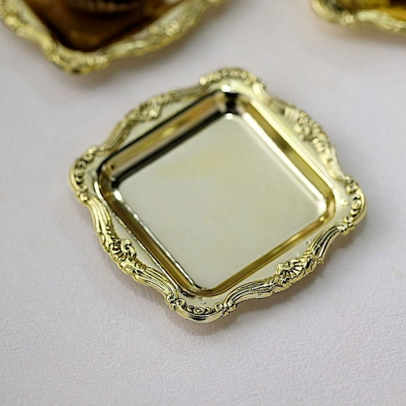 BalsaCircle 12 Gold Square 3" Metallic Mini Trays Party Favor Gift Holders Wedding Decorations
