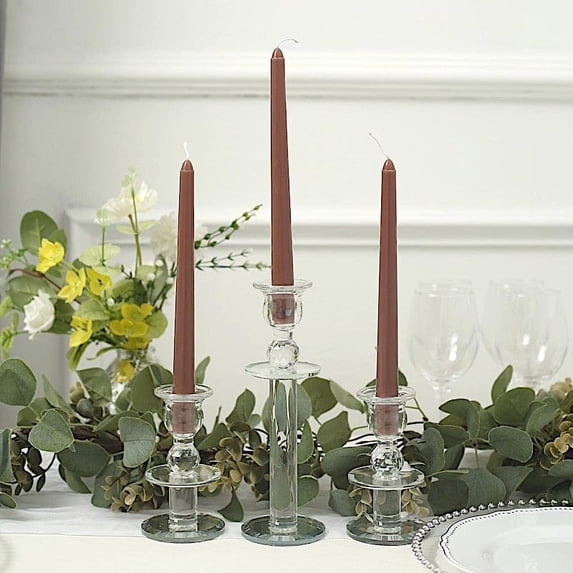 BalsaCircle 12 Mocha Brown 10" Premium Taper Candles Centerpiece Home Decorations