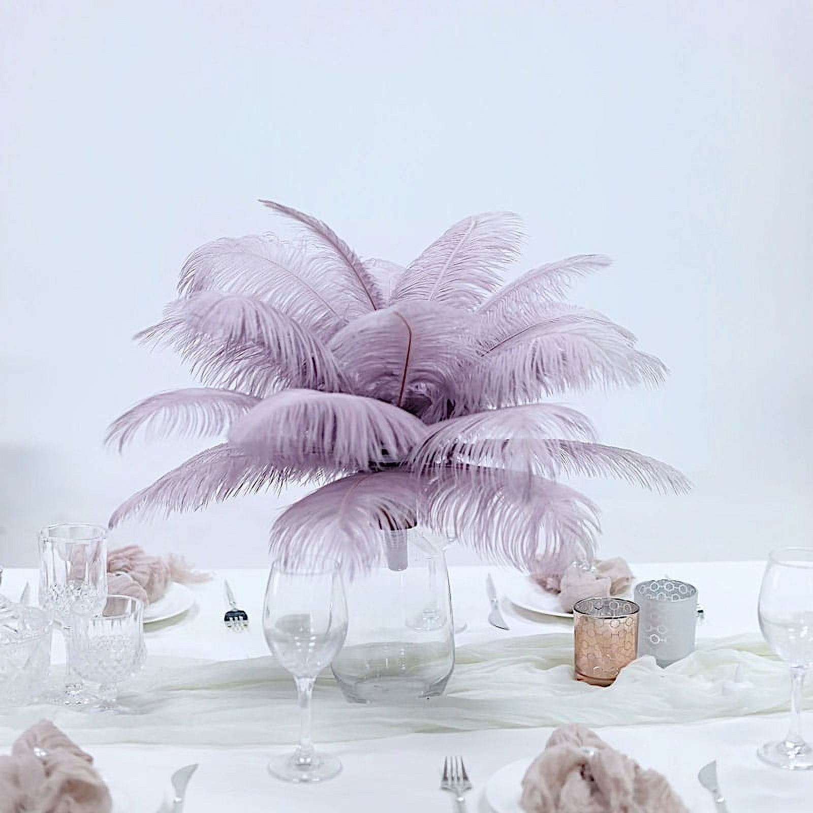 100 Lavender Ostrich feathers for wedding centerpiece - Dancefeather