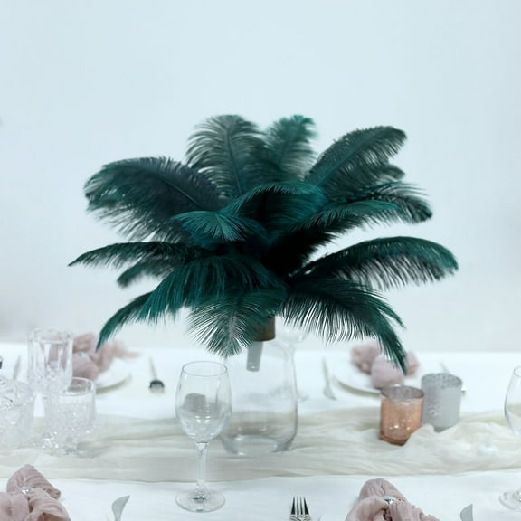 Balsa Circle 12 Pieces 13"-15" Teal Authentic Ostrich Feathers Centerpieces