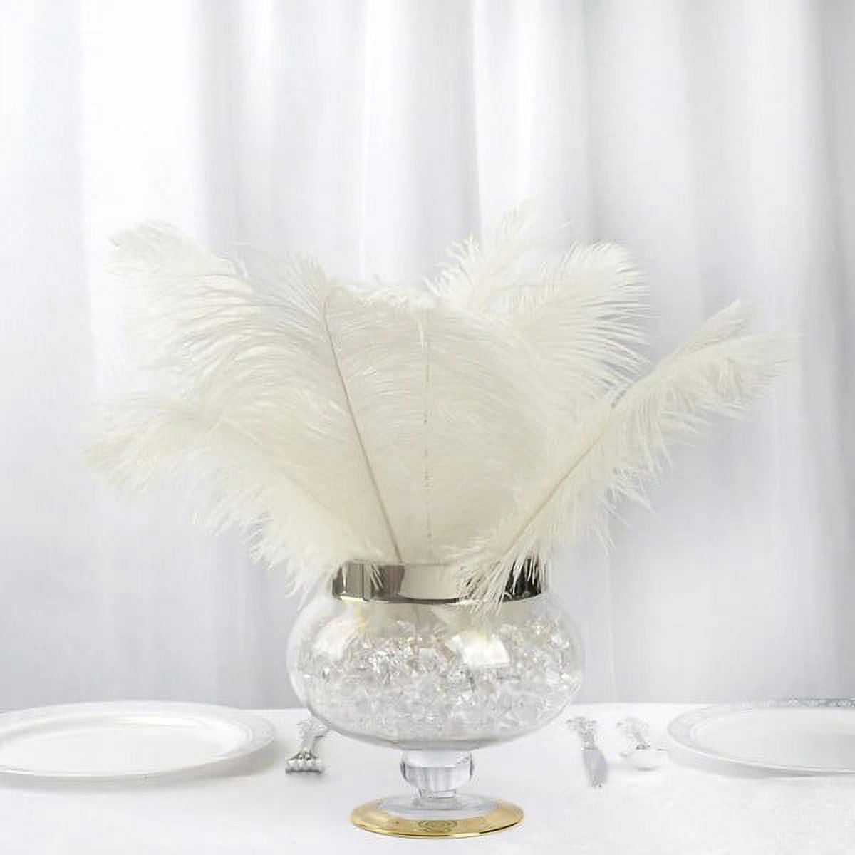 10pcs/pack White Ostrich Feathers 15-75cm Long Home Vase Wedding Party  Supplies Carnival Dancer Decoration