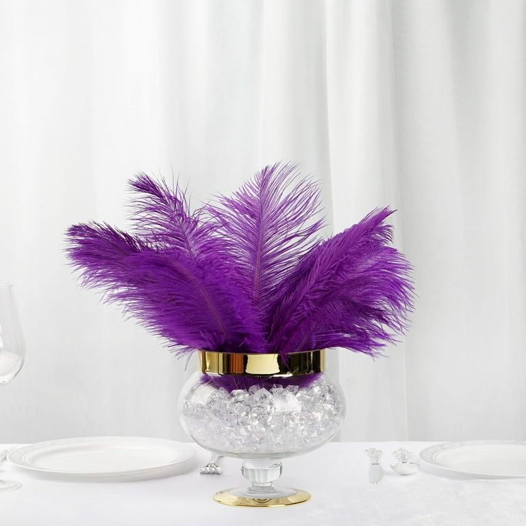 BalsaCircle 12 Pieces 13-15 Purple Authentic Ostrich Feathers Centerpieces