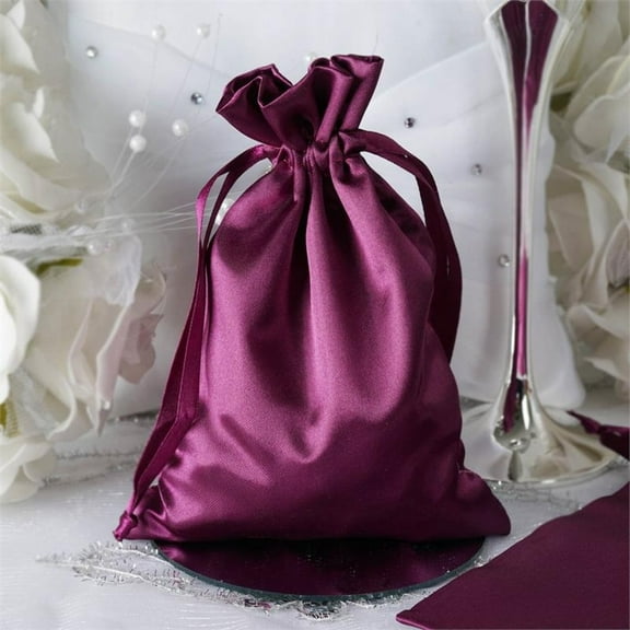 BalsaCircle 12 Pieces 5" x 7" Satin Favor Bags Wedding Party Favors Gift