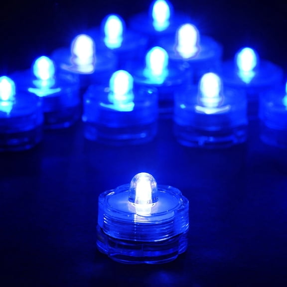 Balsa Circle 12 Pieces Blue LED Small Submersible Lights Vases Party Event Centerpieces