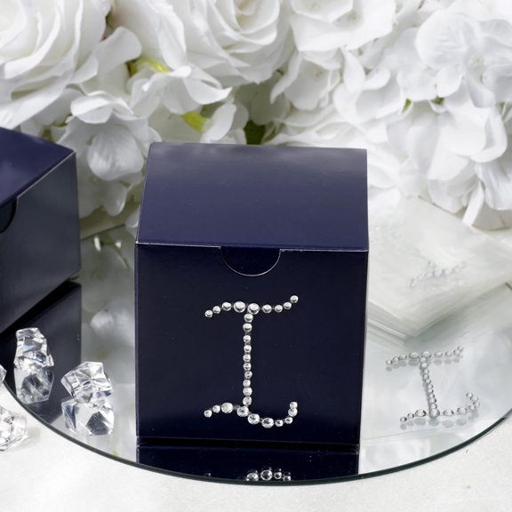 Balsa Circle 12 Pieces Letter "I" Rhinestones Stickers