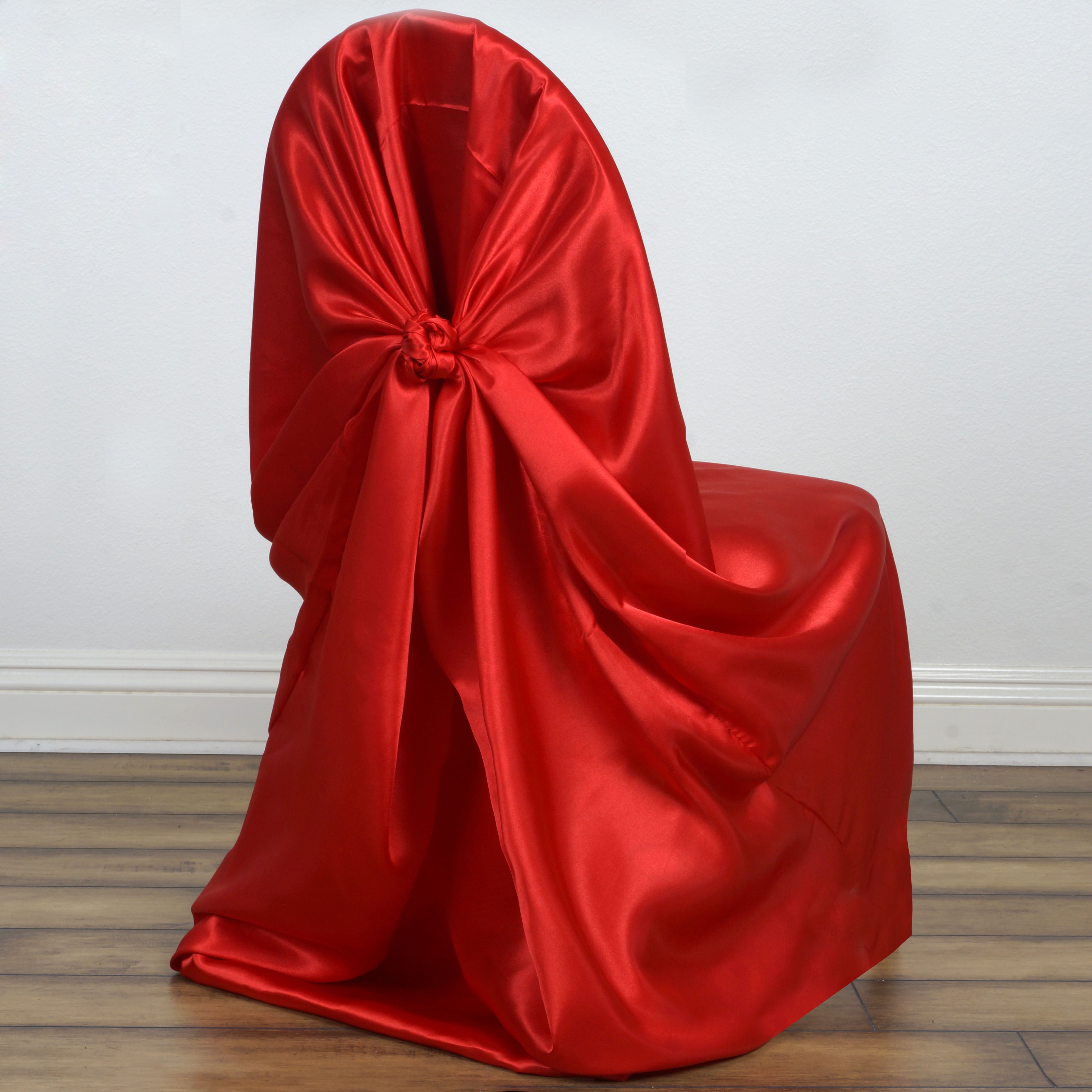 Balsa Circle 12 Red Universal Solid Satin Chair Covers Slipcovers ...