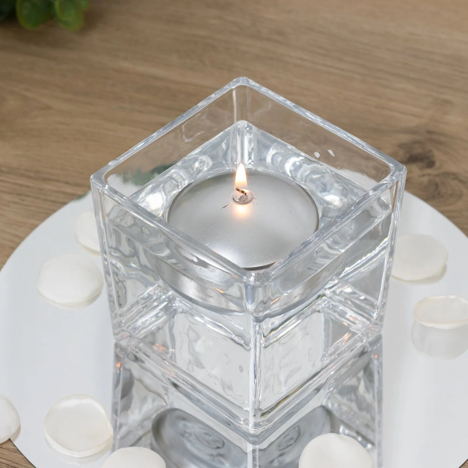 Balsa Circle 12 Silver 3 in Round Unscented Floating Candles Dripless Wax Discs Party Wedding Table Centerpieces Event Decorations Supplies