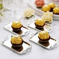 thumbnail image 1 of BalsaCircle 12 Silver 4" Metallic Mini Rectangle Trays Favor Holders, 1 of 8