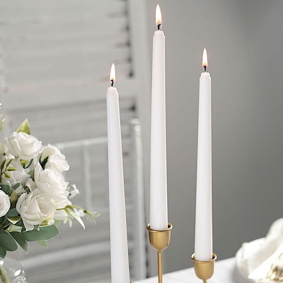 BalsaCircle 12 White 10" Premium Taper Candles Centerpiece Home Decorations