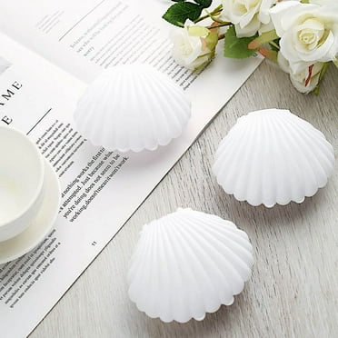 BalsaCircle 12 White 3.5" Mini Seashells Favor Holders Candy Gift Boxes Events Decoration